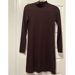 Brown Bodycon Long Sleeve Dress